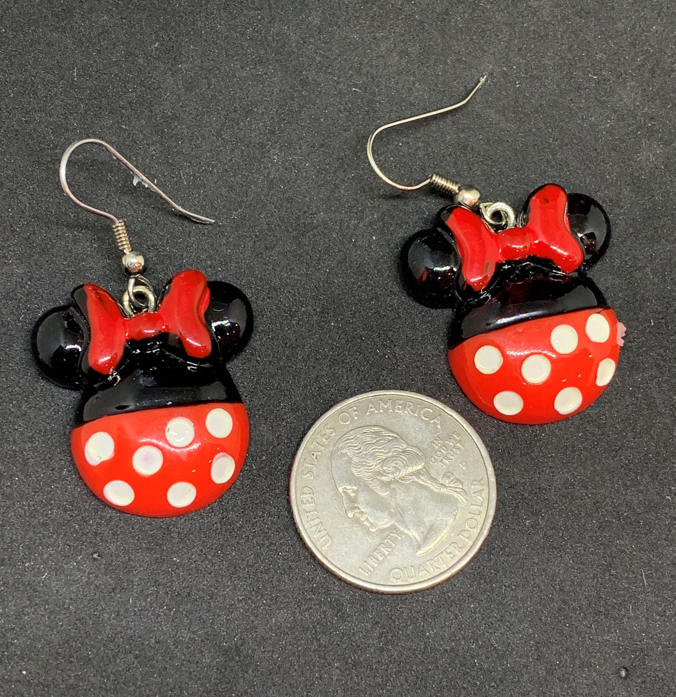 Disney Minnie Mouse Earrings Polka Dot Earrings Mouse Etsy