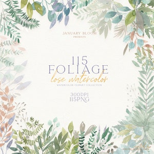 perdre aquarelle feuillage clipart composition verdure moderne feuilles feuille perdre esthétique bricolage numérique png téléchargement immédiat