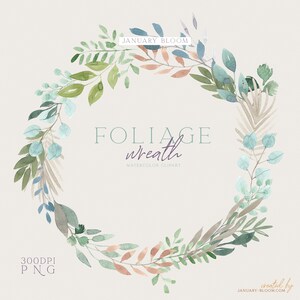 aquarelle feuillage clipart composition moderne de verdure feuilles feuilles perdent bouquet esthétique DIY téléchargement instantané png instantané