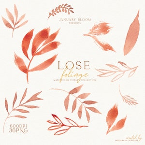 perdre aquarelle feuillage & verdure clipart illustrations automne esthétique contemporain automne moderne artisan numérique png téléchargement immédiat