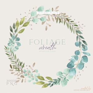 aquarelle feuillage clipart composition moderne de verdure feuilles feuilles perdent bouquet esthétique DIY téléchargement instantané png instantané