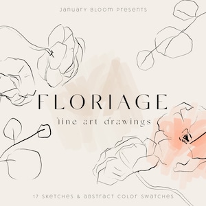arte lineal dibujado a mano imágenes prediseñadas bocetos follaje floral verdor pintado a mano muestras de color ilustración