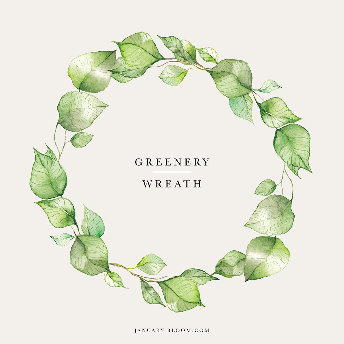 watercolour leaf foliage green golden frame wreath delicate clipart illustration wedding modern greenery PNG hand drawn