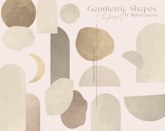 Abstract shapes organic earth tone geometric mixed media texture | modern & trending design elements for DIY designs