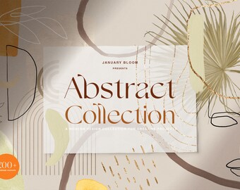 Abstract clipart modern shapes organic earth tone geometric female line art body foliage leaves | modern & trending elements for DIY designs