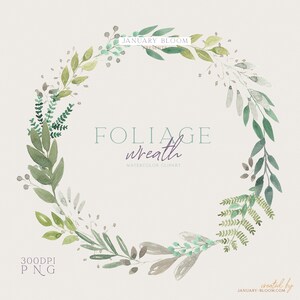 aquarelle feuillage couronne clipart composition verdure moderne feuilles feuille perdre bouquet esthétique DIY digital png téléchargement instantané