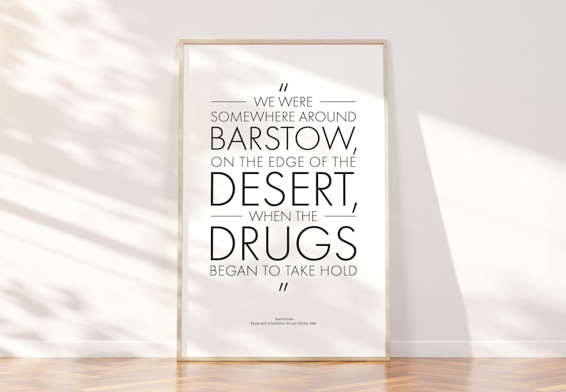 Hunter S. Thompson Quote Poster 'THE DRUGS' Fear and | Etsy