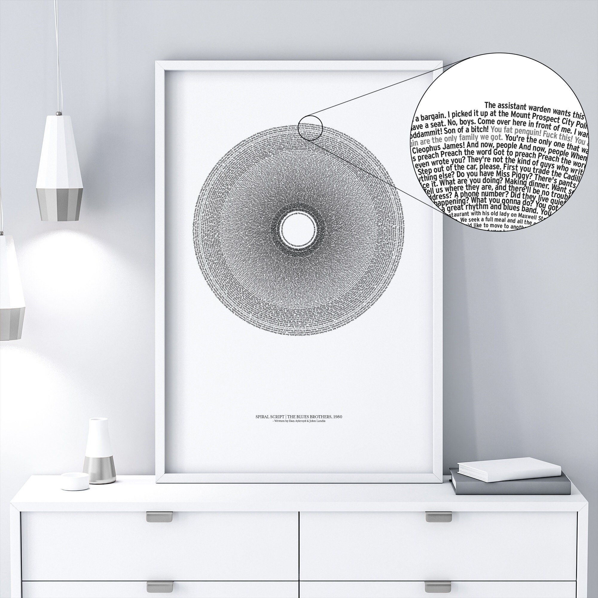 Blues Brothers Spiral Script Poster Every Word From Etsy