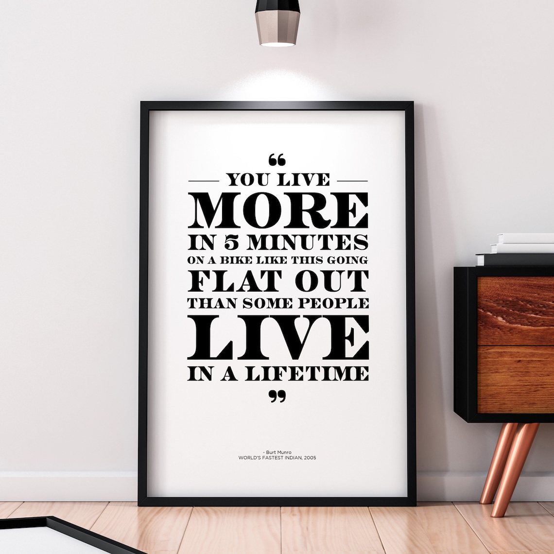 Burt Munro Worlds Fastest Indian Movie Quote Poster 'LIVE More in 5 ...