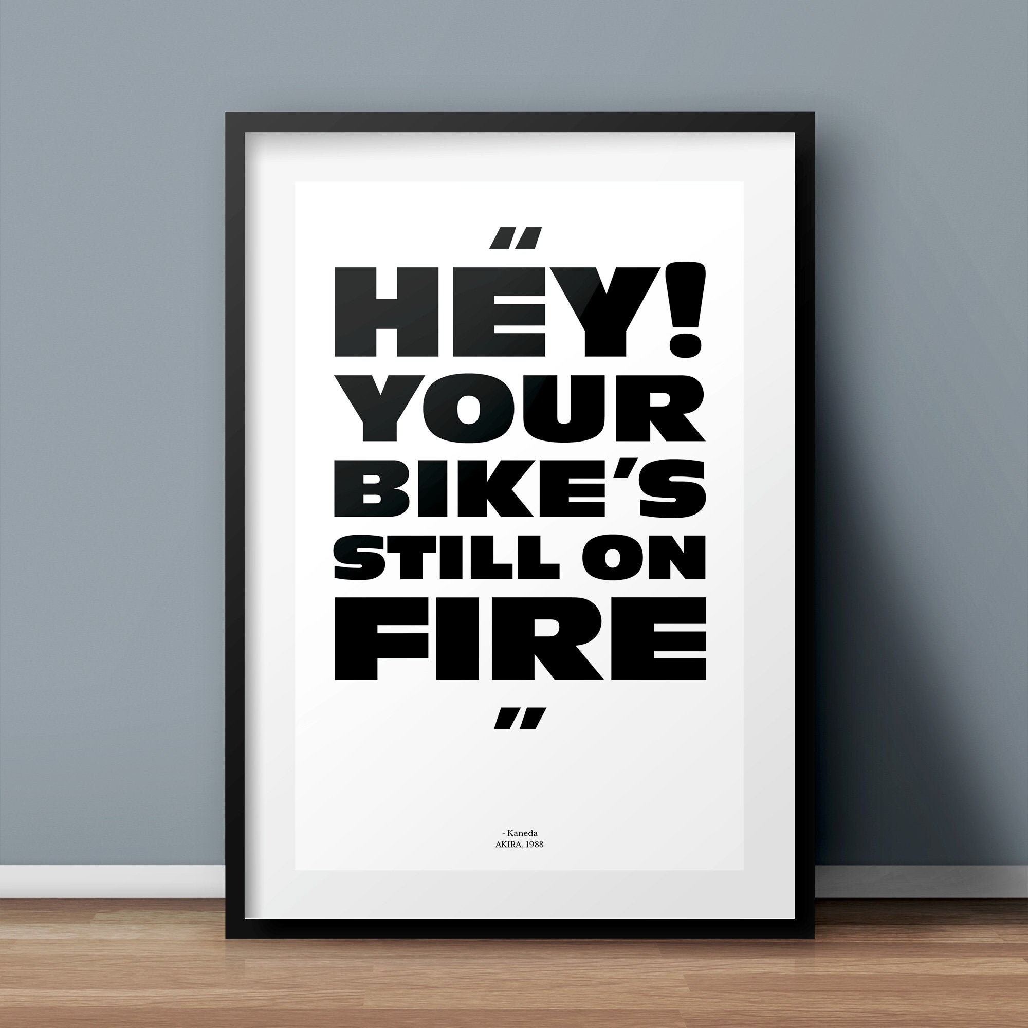 Akira Movie Quote Poster Print Bike Fire Typography Etsy Canada