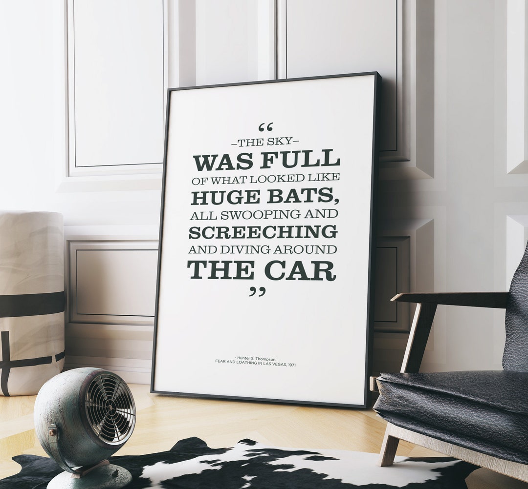 Fear and Loathing in Las Vegas Movie Quote Poster HUGE BATS Etsy
