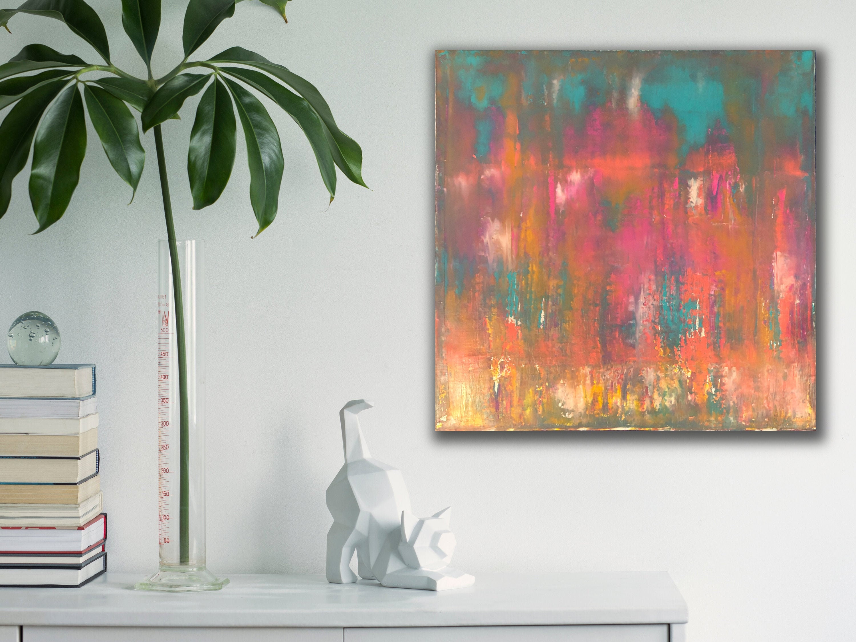 Abstract Art Abstract Painting Pink Abstract Art Colourful Etsy