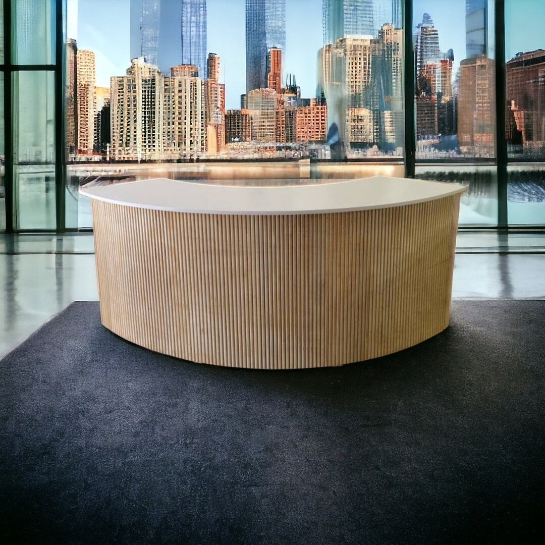 Fluted Office Desk, Work Desk, Modular Furniture, Fluted Table, Ripple