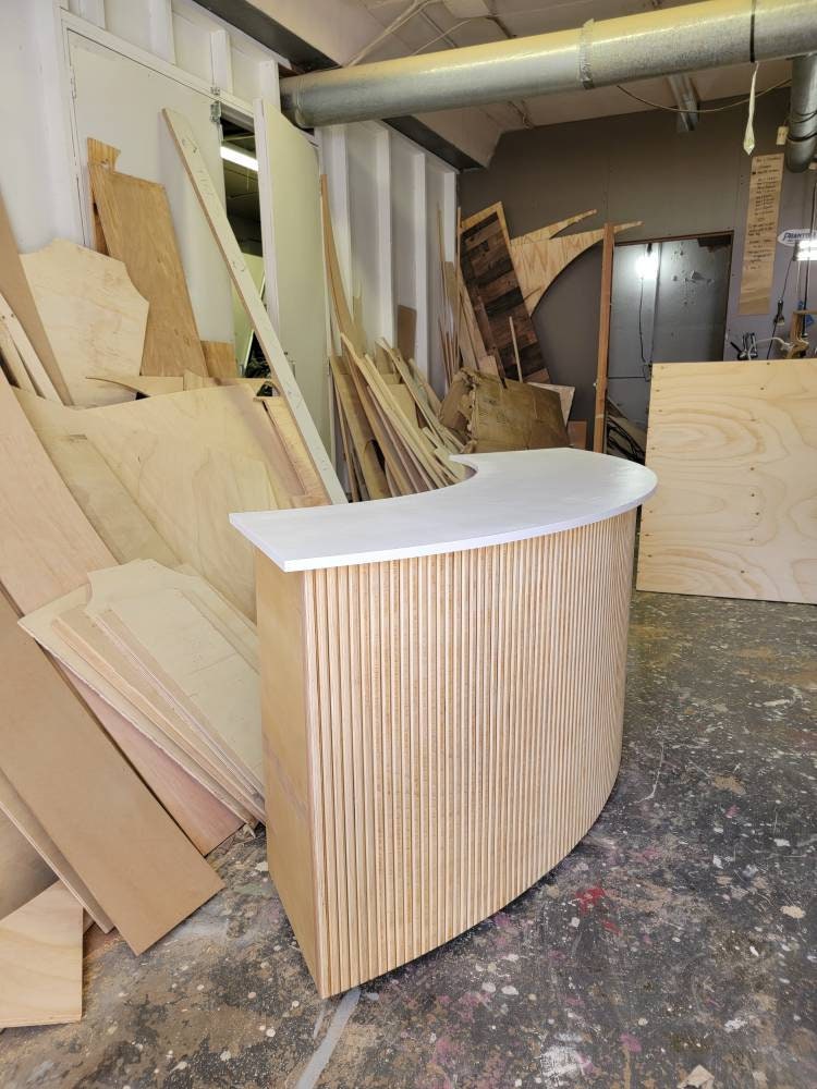 Fluted Office Desk Work Desk Modular Furniture Fluted Etsy