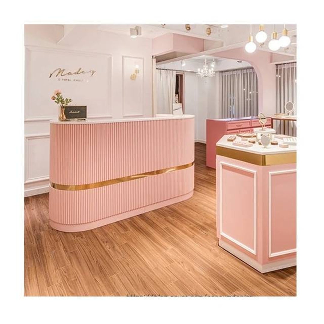 Modern Fluted Front Desk Work Desk Modern Office Etsy