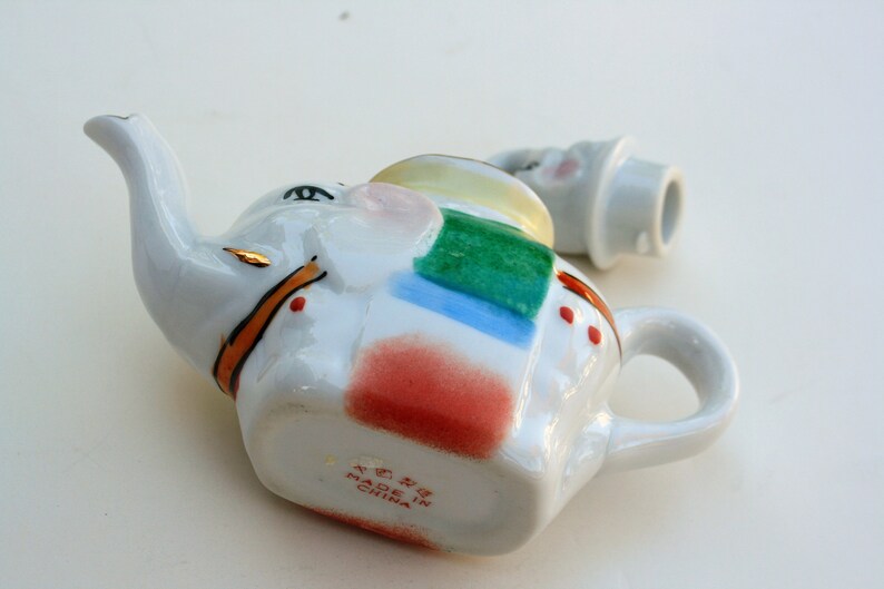 Elephant Teapots Handpainted Made in China Vintage Tea Party Etsy