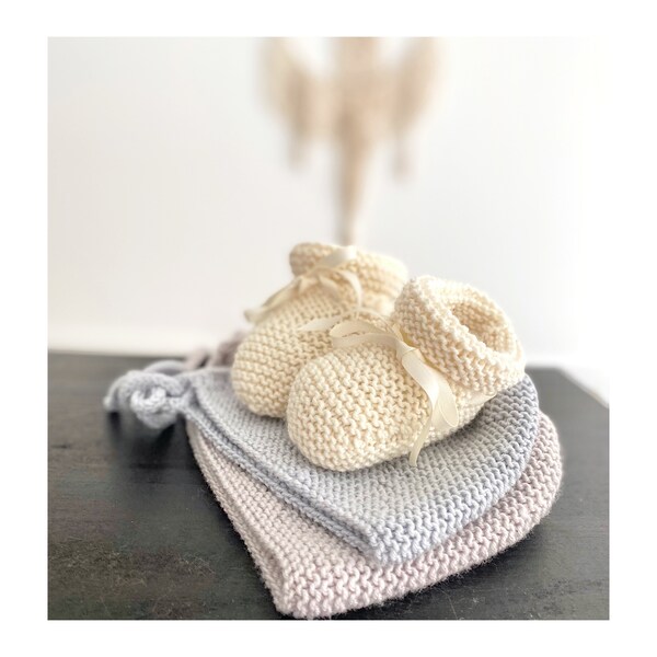 Chaussons Mousse en laine merinos naturelle