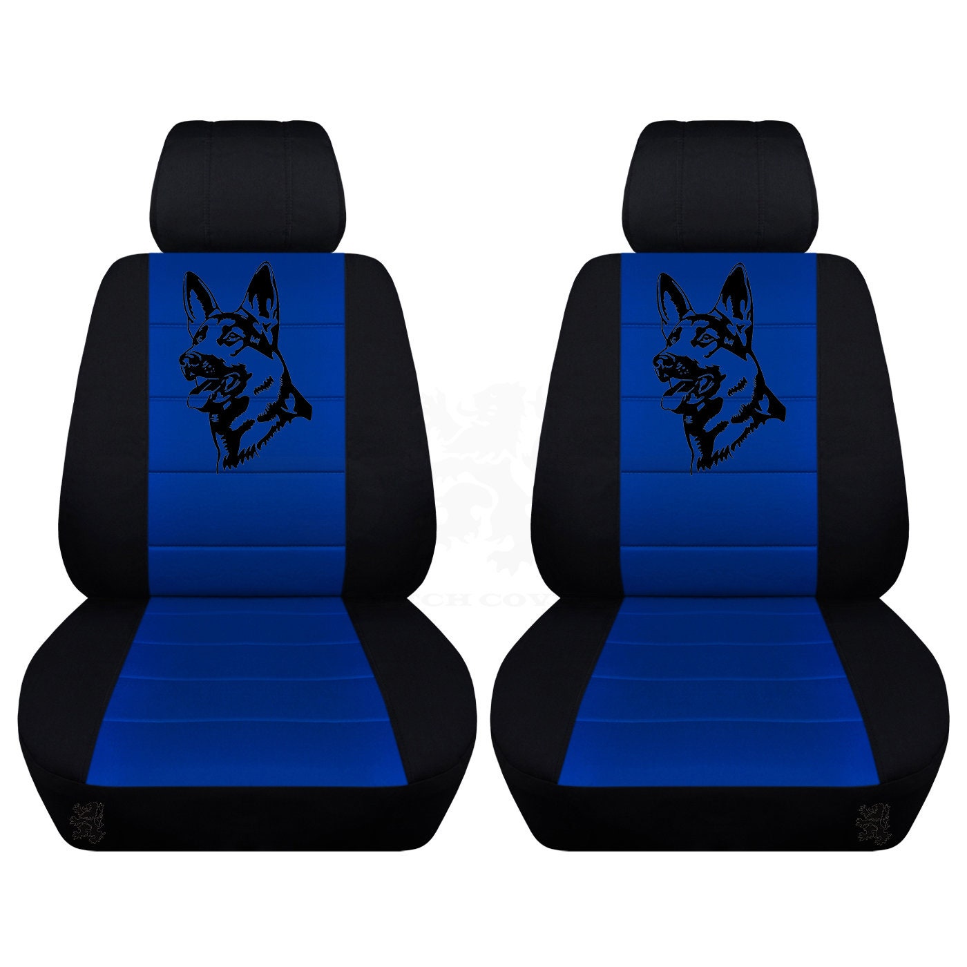 Two Front Two Tone Seat Covers With a German Shepherd Fits Etsy UK