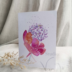 floral watercolor card.*Digital Download*. Greeting card for different occasions like happy birthday, anniversary, good luck, mothersday.