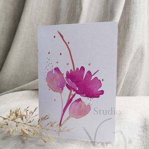 floral watercolor card.*Digital Download*. Greeting card for different occasions like happy birthday, anniversary, good luck, mothersday.