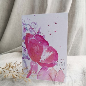 floral watercolor card.*Digital Download*. Greeting card for different occasions like happy birthday, anniversary, good luck, mothersday.