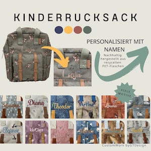 Sac à dos pour enfants avec nom / Durable / Recyclé / Personnalisé / Cadeau / Anniversaire / Sac à dos maternelle / Début de la garderie / Sac à dos Fresk