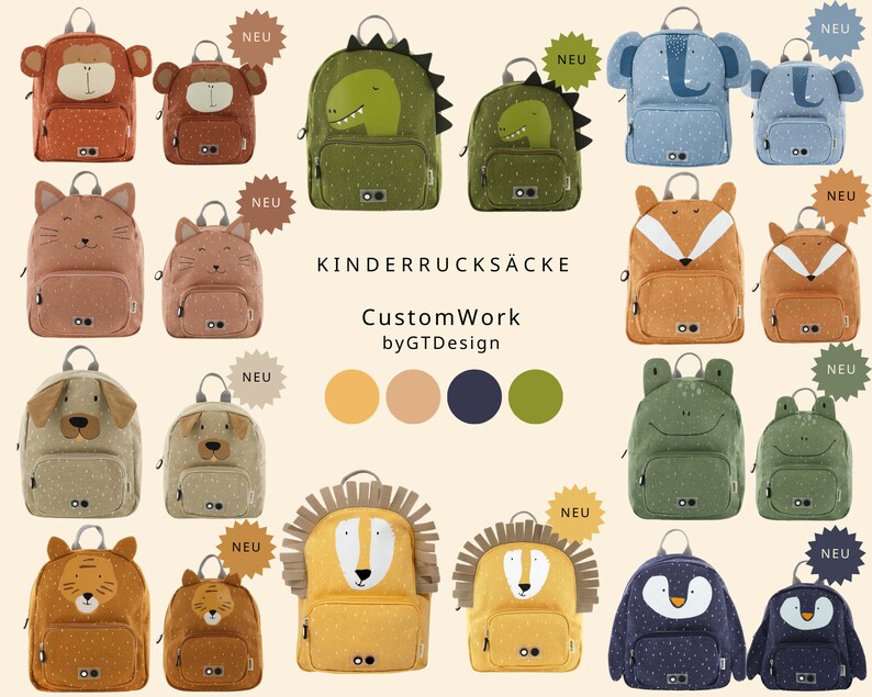 Kinderrucksack mit Namen / Personalisiert / Kindergartenrucksack / Geschenk Kinder / Geburtstag / Kita-Start Bild 1