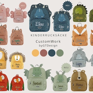 Sac à dos enfant avec nom / Personnalisé / Sac à dos maternelle / Cadeau pour enfant / Anniversaire / Début de la garderie / Sac à dos Trixie