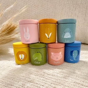 Mug isotherme personnalisé pour enfant avec nom, boîte à lunch, un superbe cadeau pour Noël, rentrée à la garderie, anniversaire, Trixie
