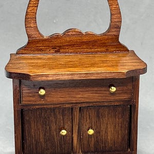 1:12 Vintage Dollhouse Miniature Furniture~Victorian Wash Stand With Towel Bar~Wooden~Working Doors~Free Shipping USA