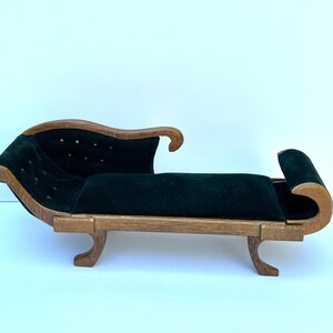 1:12 Victorian Green Velvet Day Bed~Vintage Dollhouse Miniature Furniture~Free USA Shipping