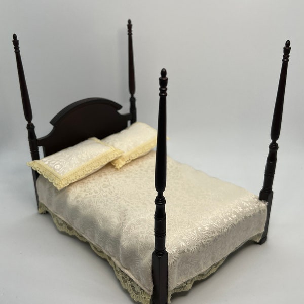 1:12 Vintage Dollhouse Miniature Four Posts Bed by Classics~Miniature Bedroom Furniture~Free Shipping USA