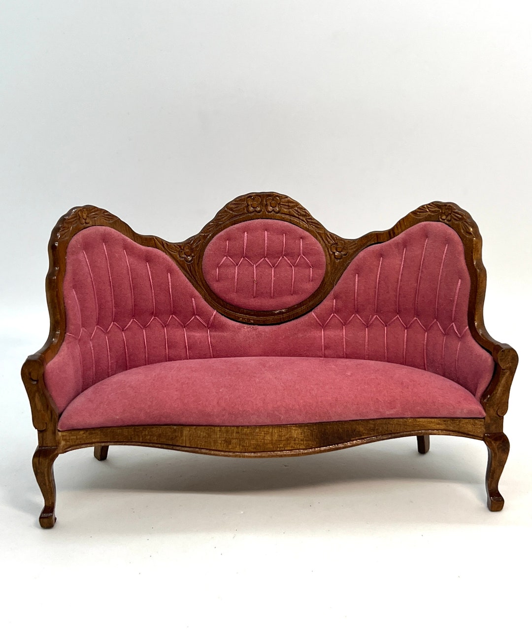 112 Pink Velvet Victorian Setteeliving Room Etsy