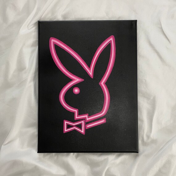 Playboy Bunny Neon Painting Etsy