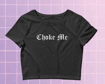 Choke Me Crop Top, Crop Top, Pastel Goth, Kawaii