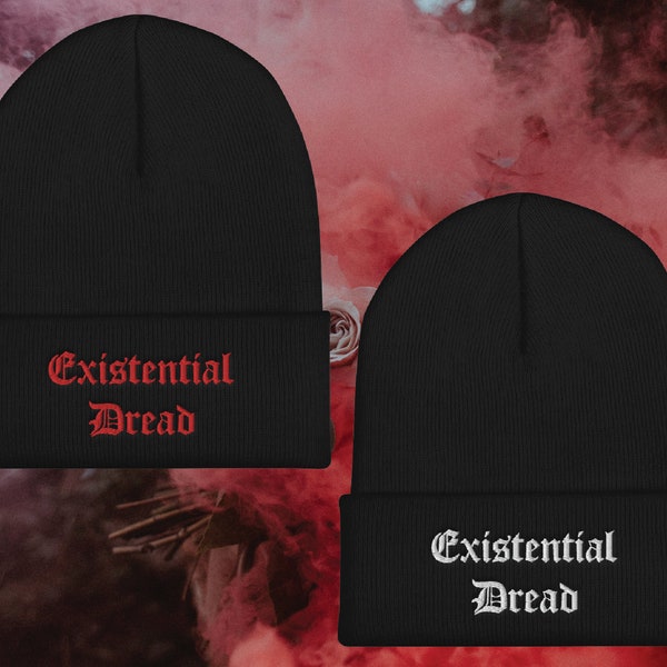 Existenzielle Dread Beanie, Goth Beanie, Nu Goth, Wintermütze