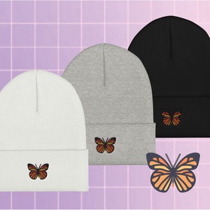 Butterfly Beanie, Cute Beanie, Aesthetic Beanie