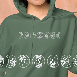 Moon Hoodie, Moon Phase Sweatshirt, Witchy Clothes