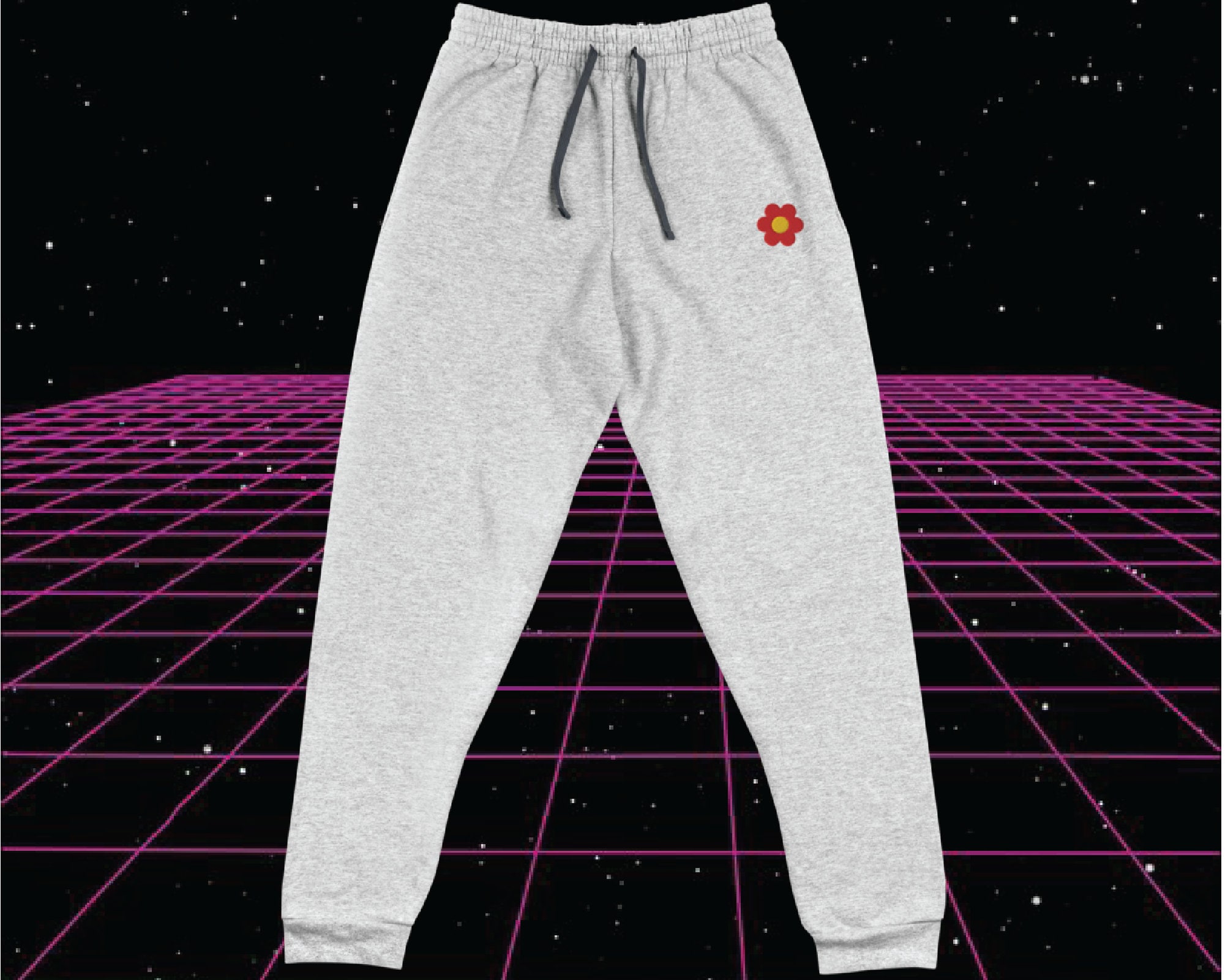 Vintage Pink Rose Flower Print Men's Joggers
