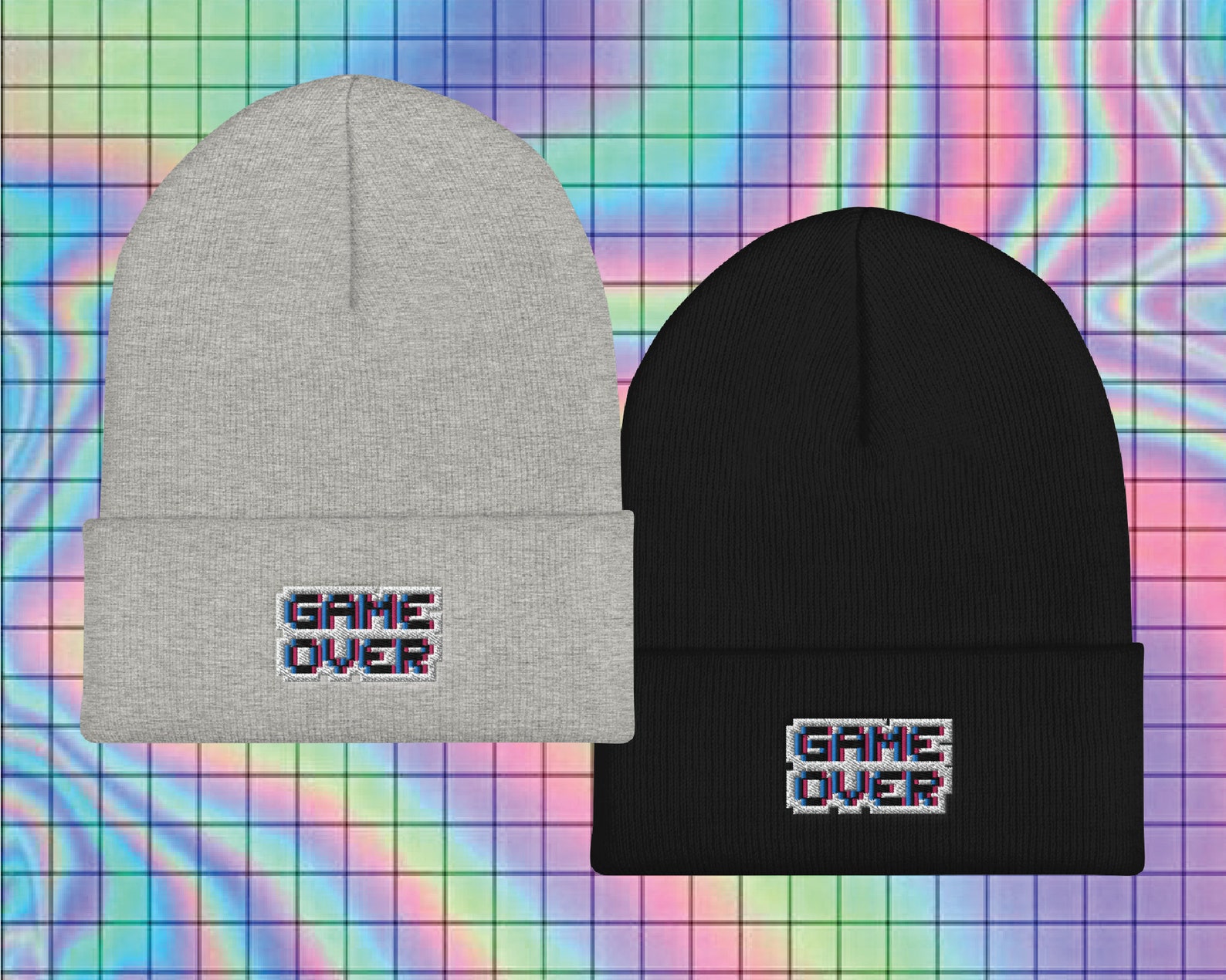 Cute Beanie Game Over Beanie Gamer Beanie Aesthetic Etsy