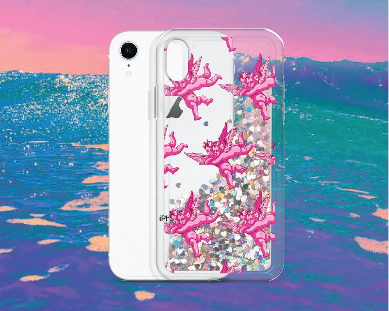 Y2k Aesthetic Phone Case Angel Phone Case Liquid Glitter | Etsy