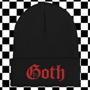 Goth Beanie, Goth Hat, Winter Hat, Skate Beanie, Punk Beanie, Gothic, Nu Goth