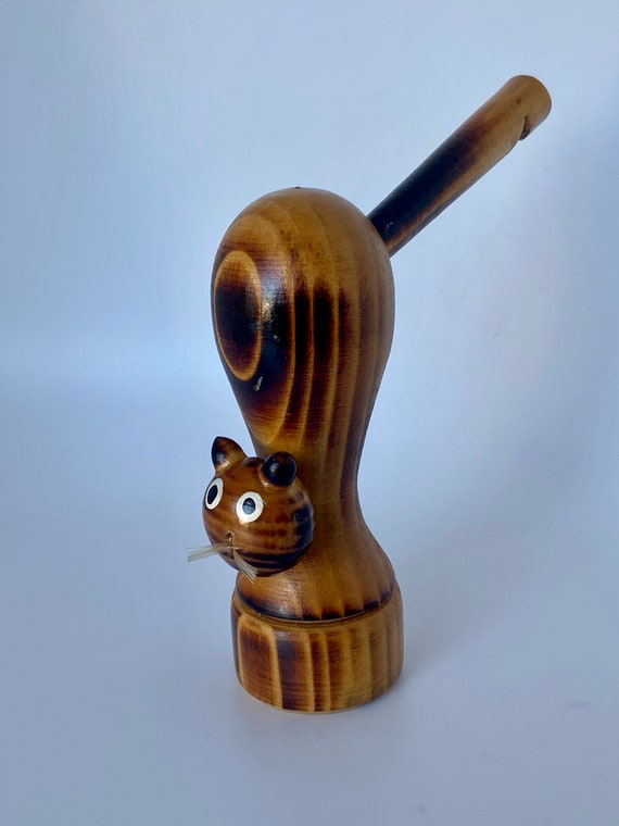 Vintage Handcrafted Wood Cat Whistle Etsy