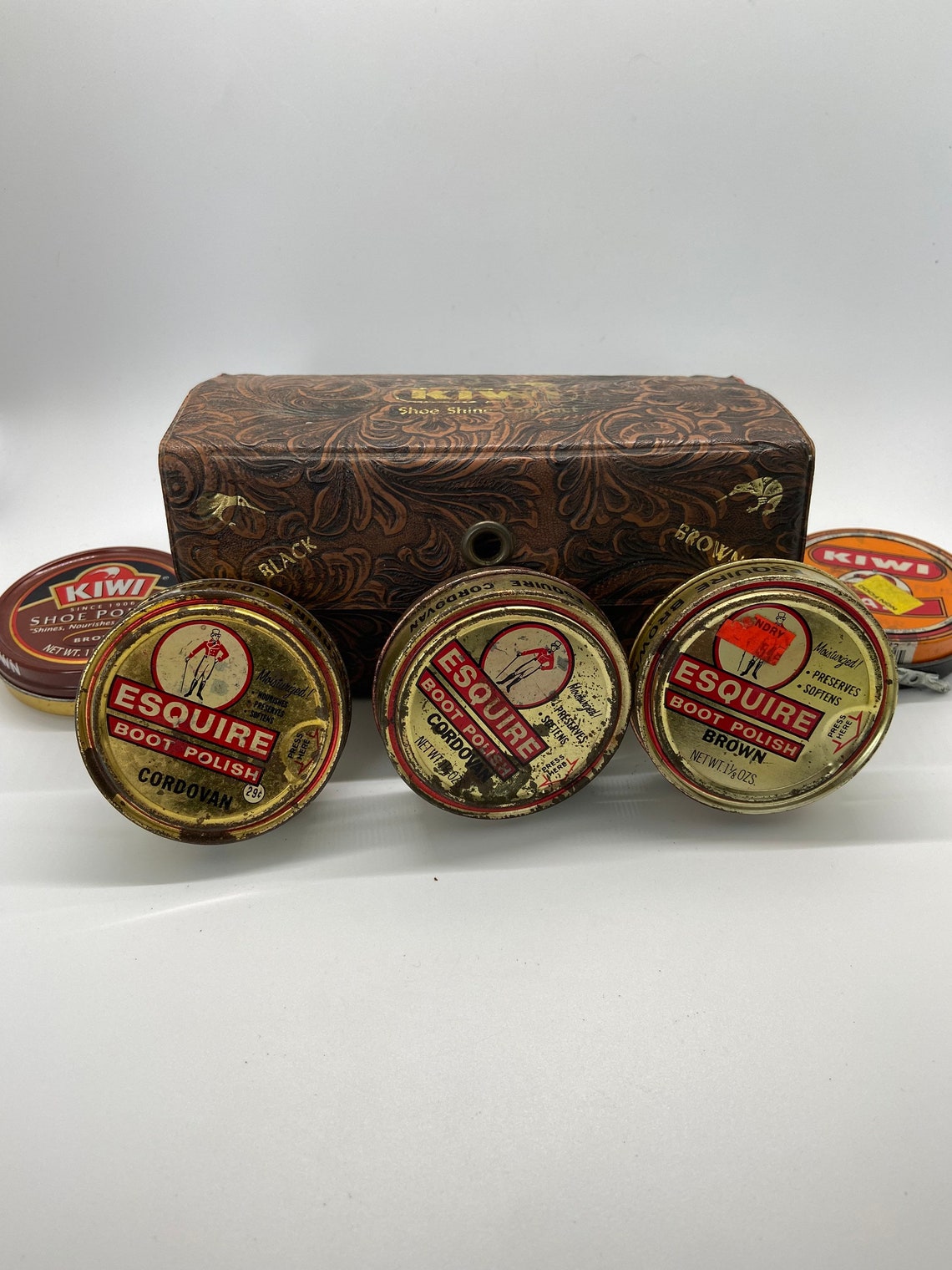 vintage kiwi shoe shine kit
