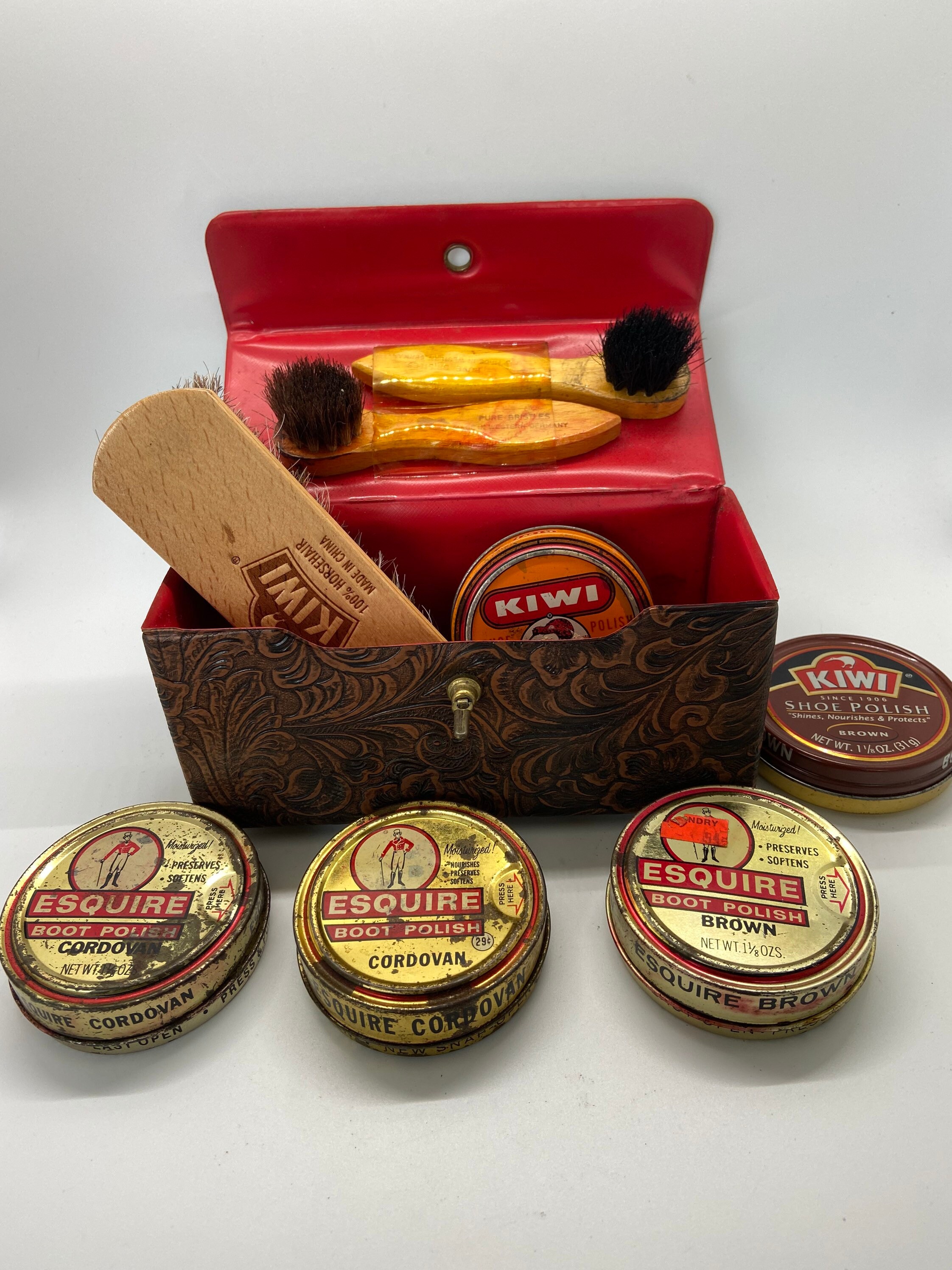 vintage kiwi shoe shine kit