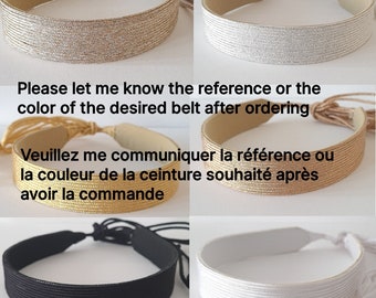 Ceinture artisanale fine noire , doré clair, bronze gold et rosé clair, dorée, blanc, cartier et argenté pour caftan