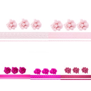 Lotto di 8 metri di sfifa ROSA, 120 piccoli aakad e 10 metri di keitane in seta di prima scelta per caftano