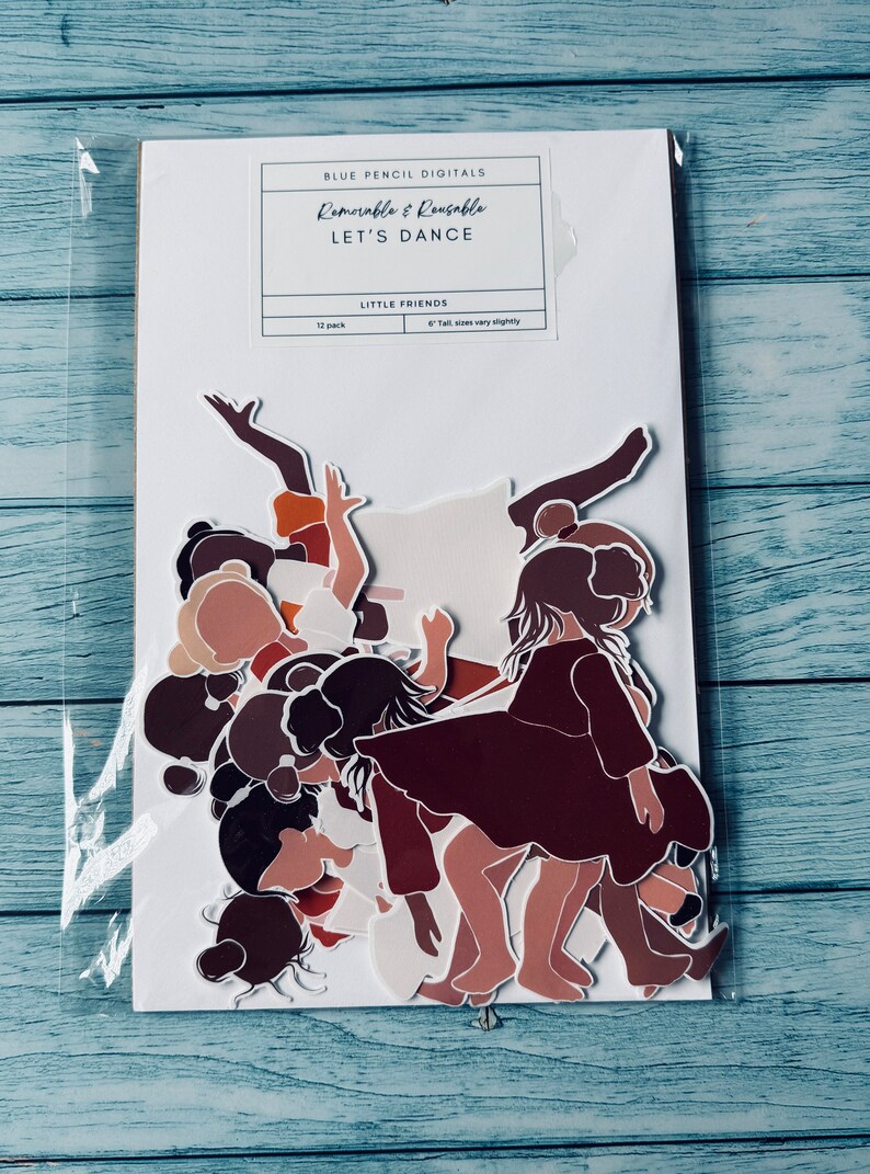 Dancing Girls Reusable Wall Decals for Bedroom, Playroom or Nursery