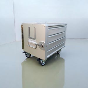 新品オリジナル エアラインギャレーサイドテーブル 2つの新しい引き出し付き Egret & ホイール