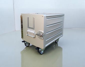 Brand New Original Airline Galley Side Table with 2 New Drawers Egret & Wheels